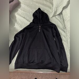 Hoodie with button 1/4 neck